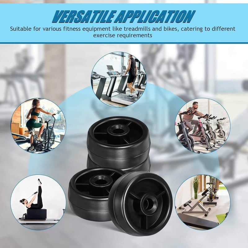 SOLUSTRE 4pcs Fitness Equipment Caster Wheels for Treadmill Exercise Bike Roller Design for Easy Mobility Smooth Operation Versatile Use Home Gym - Image 3